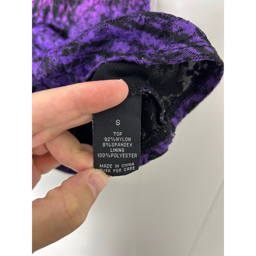Y2K AB Studio Top‎ Womens S Purple Ombre Lace V-Neck Whimsigoth dark romantic - Picture 8 of 8